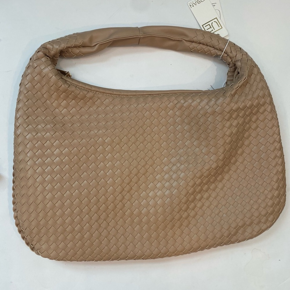 Urban Expressions Laverne Hobo large Vegan Handbag In natural tan NWT laptop 13”